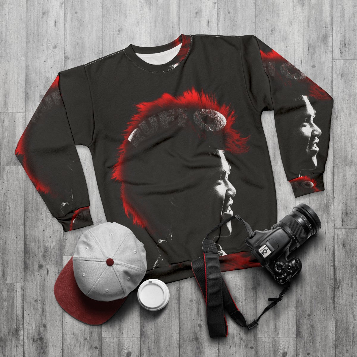 Rufio Sweatshirt with Peter Pan and Hook Design - flat lay