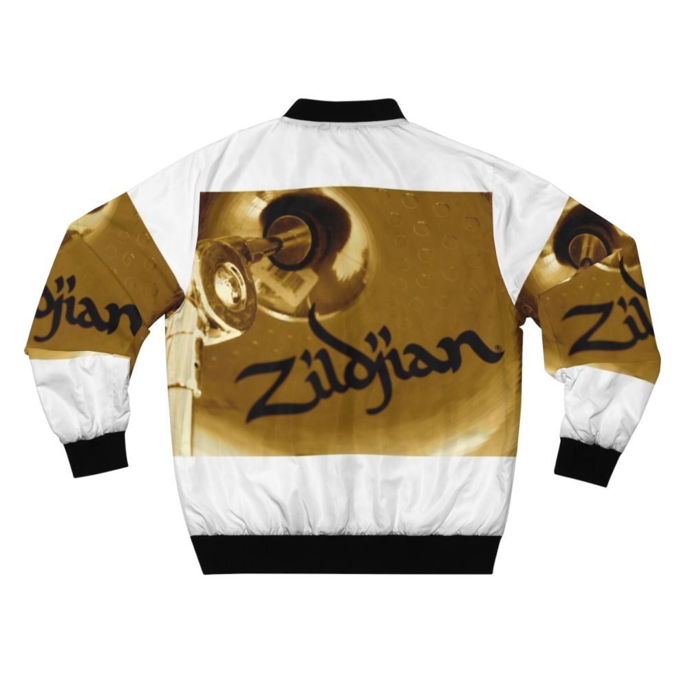 Sepia Crash Bomber Jacket with Zildjian Drum Logo - Back