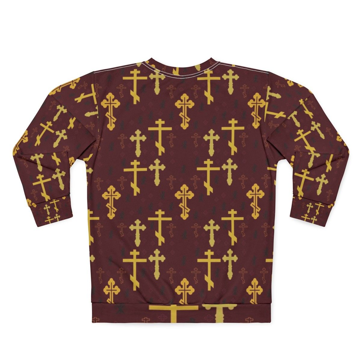 Cross pattern sweatshirt with mosaic design - Back