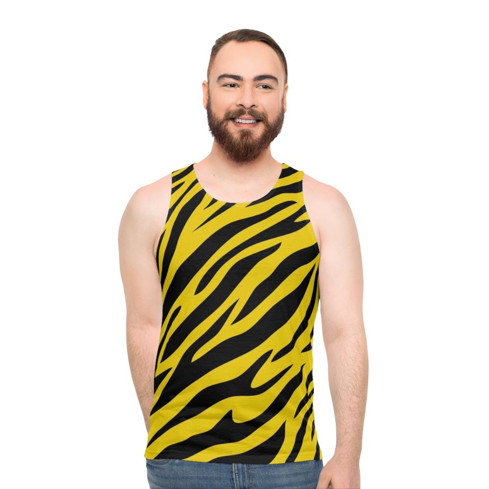 Unisex tank top featuring a vibrant tiger stripes pattern - men