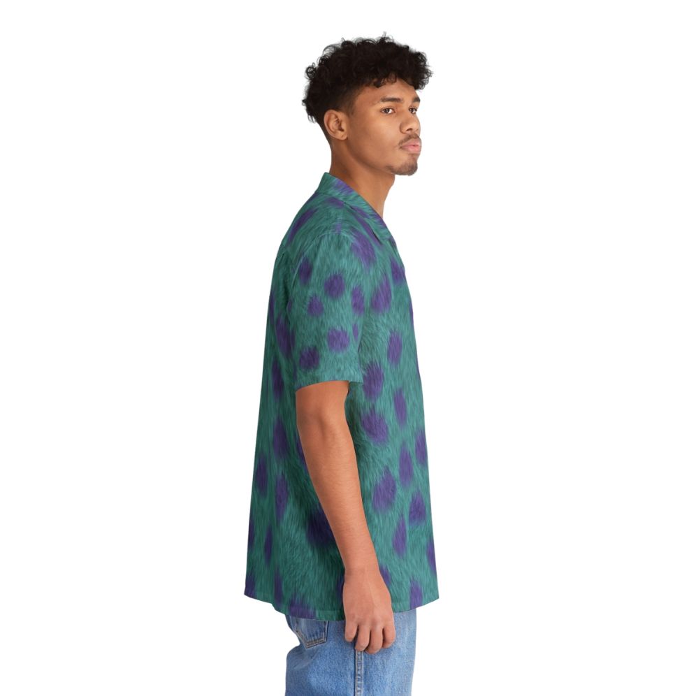 Sully inspired Hawaiian shirt with tropical patterns and Disney Monsters Inc design - People Pight