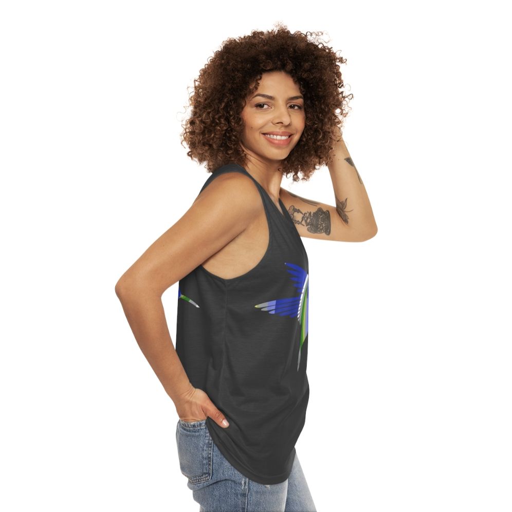 Watercolor hummingbird legendary animals tank top - women side