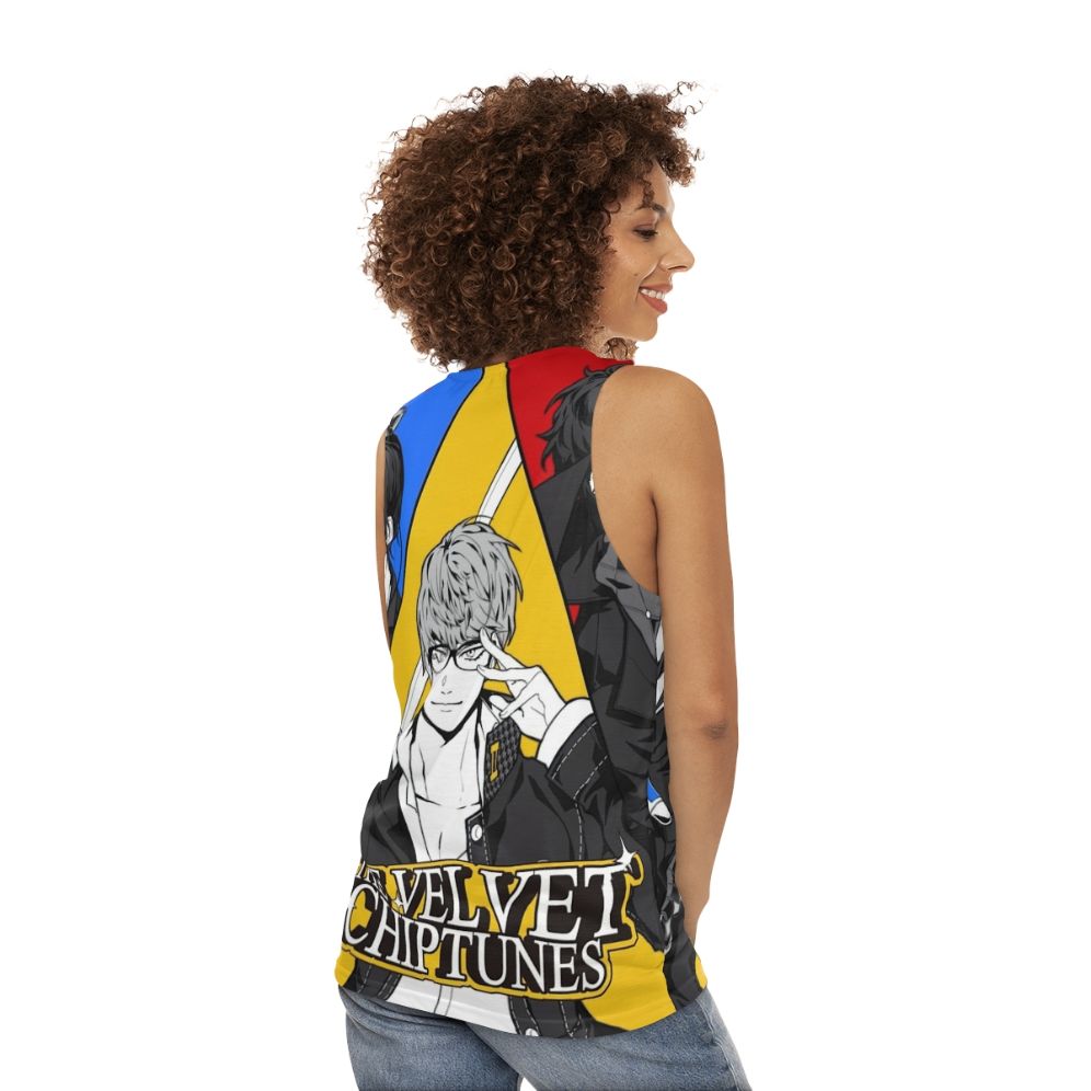 Vintage Velvet Chiptunes Unisex Tank Top - women back