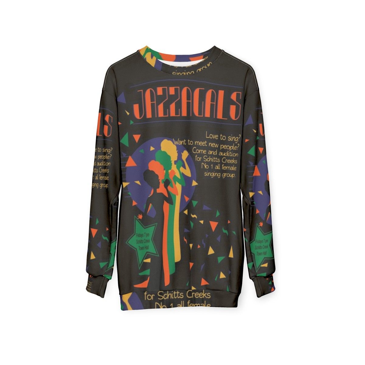 Schitts Creek Funny Sweatshirt featuring Jazzagals Poster and Moira Rose - hanging