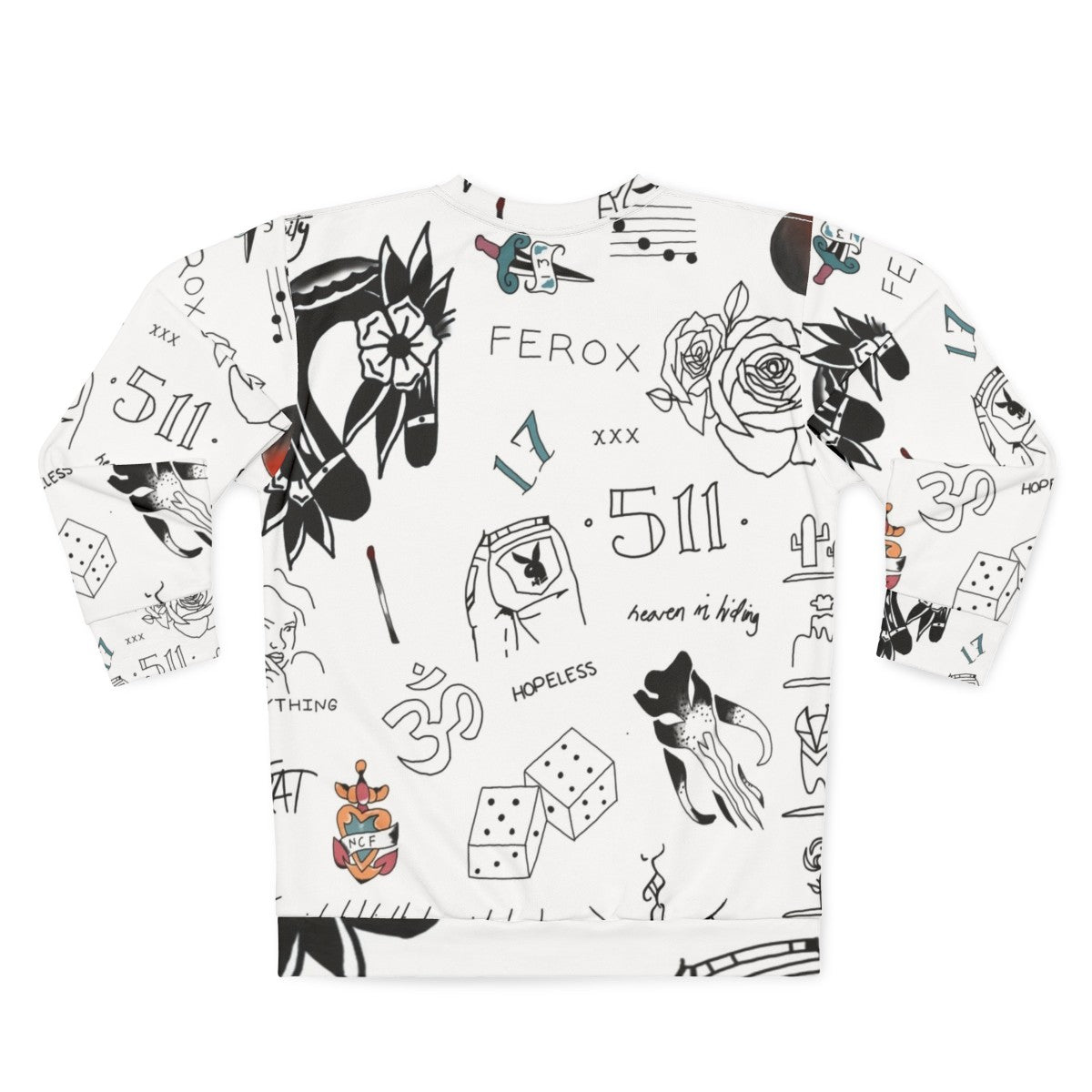 Halsey Tattoo Design Sweatshirt - Back