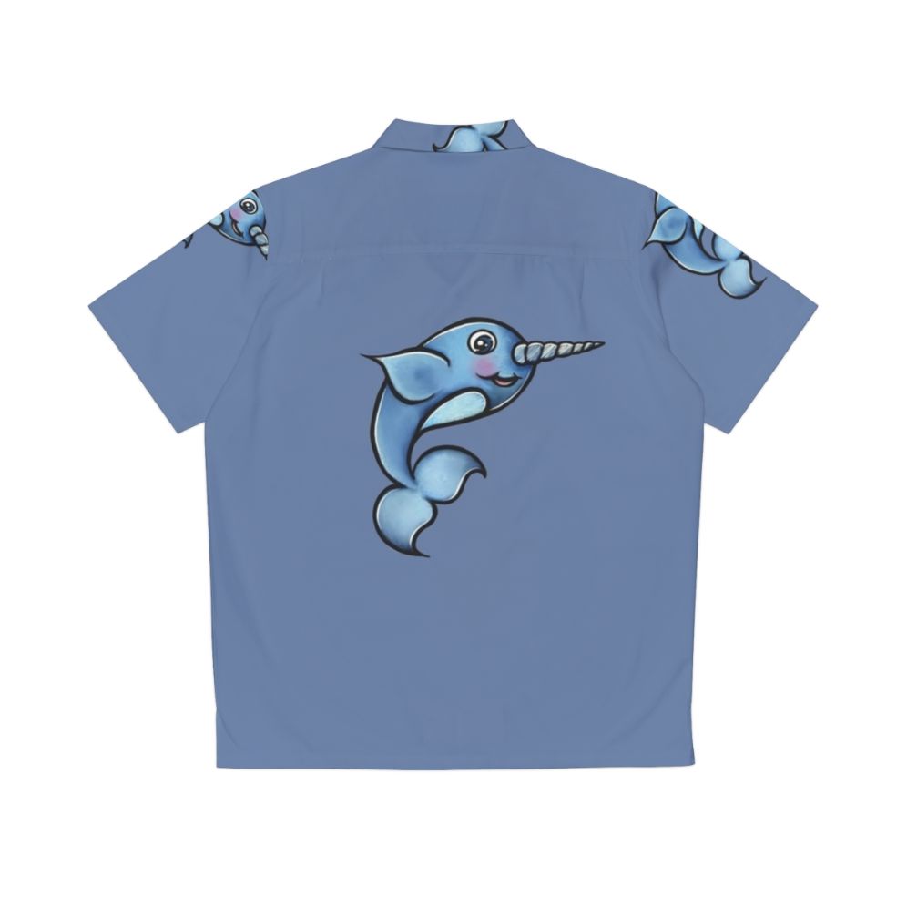 Narwhal Hawaiian shirt with a whimsical and cute design - Back