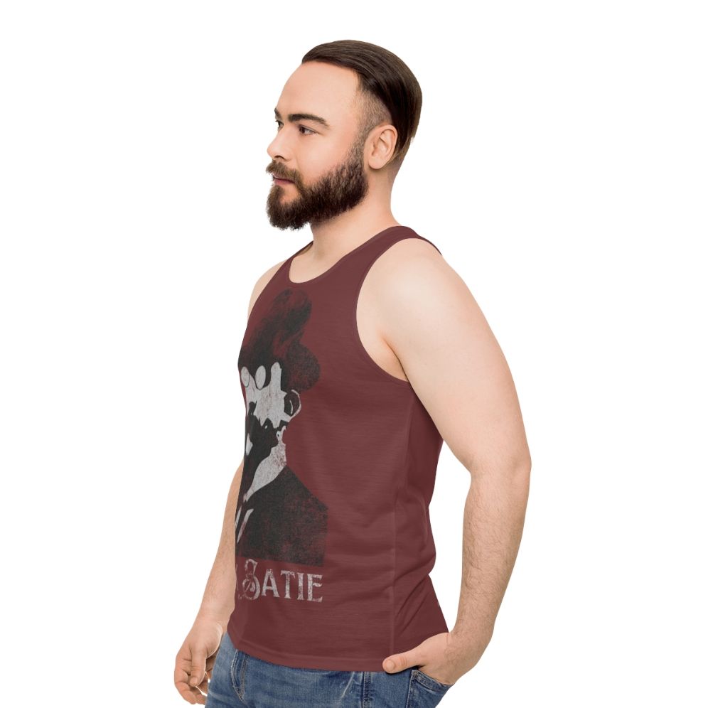 Erik Satie minimalist composer unisex tank top - men side