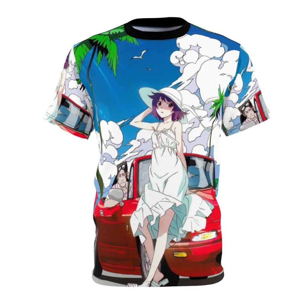 Monogatari-Inspired Summer Miata T-shirt for Anime Fans