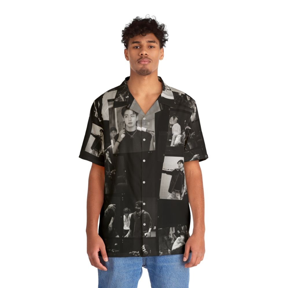 Bts Jungkook Hawaiian Shirt with Photo Sketch Edit - People Front