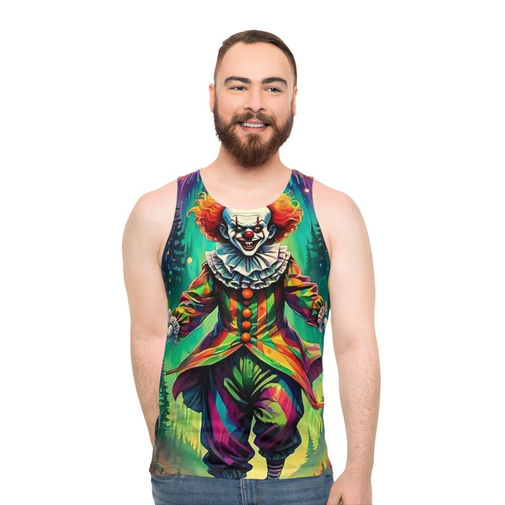 Scary clown unisex tank top - men