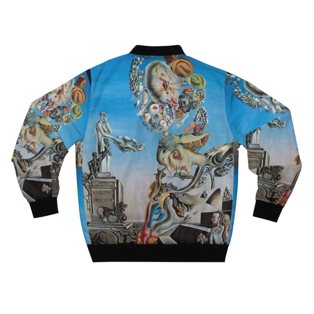 Surrealist bomber jacket with melting landscape and Dali-esque elements - Back