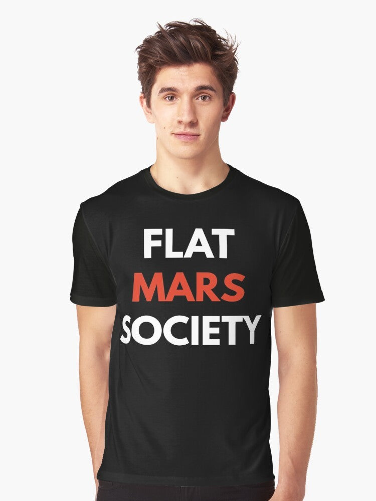 Flat Mars Society - Funny Graphic T-Shirt for Space Enthusiasts - Men