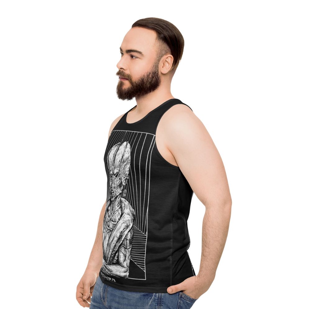 Schism Unisex Tank Top featuring dark, gothic, and occult-inspired art - men side