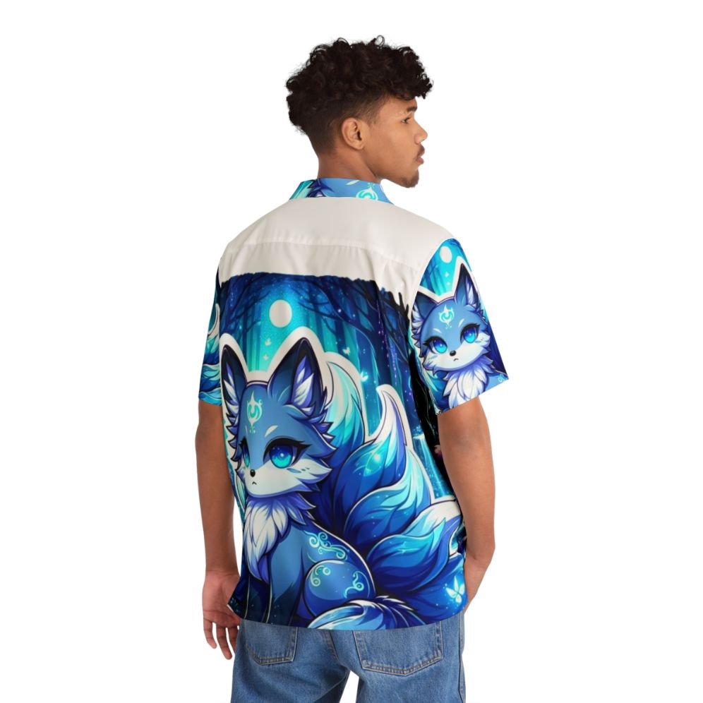 Azure legendary animals mystic fox Hawaiian shirt - People Back