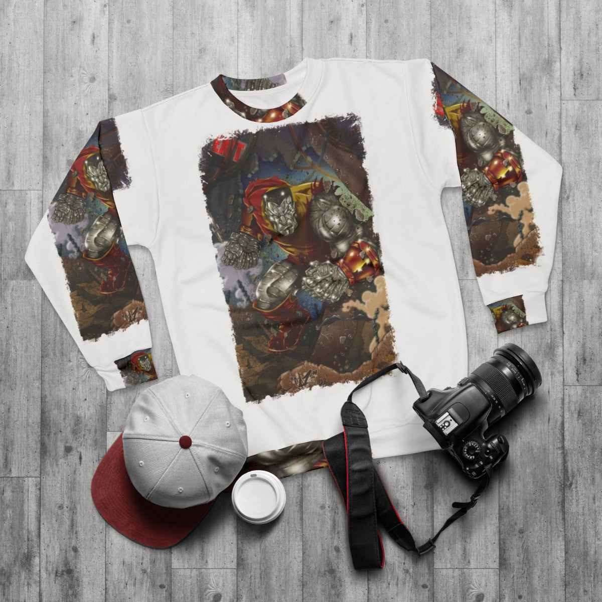 Colossus Superhero Comic Book Sweatshirt - flat lay