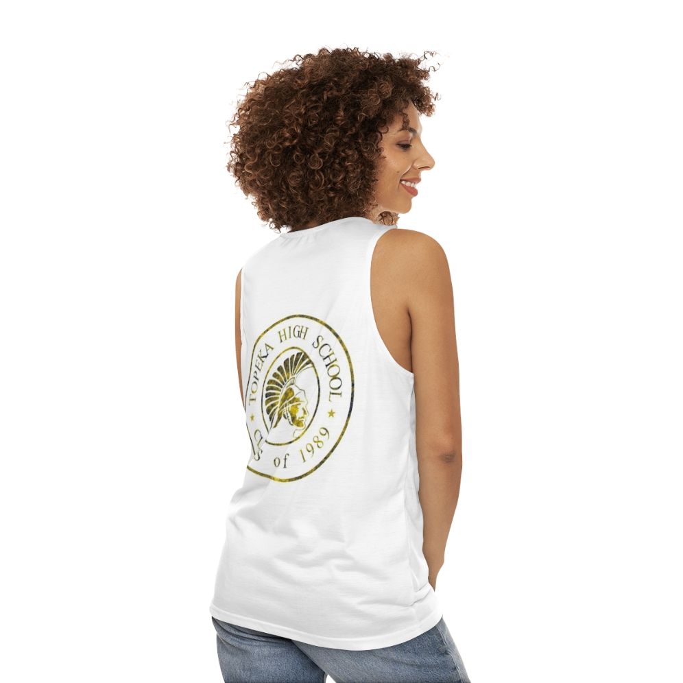 Topeka High School Class of 1989 Trojan Unisex Tank Top - women back