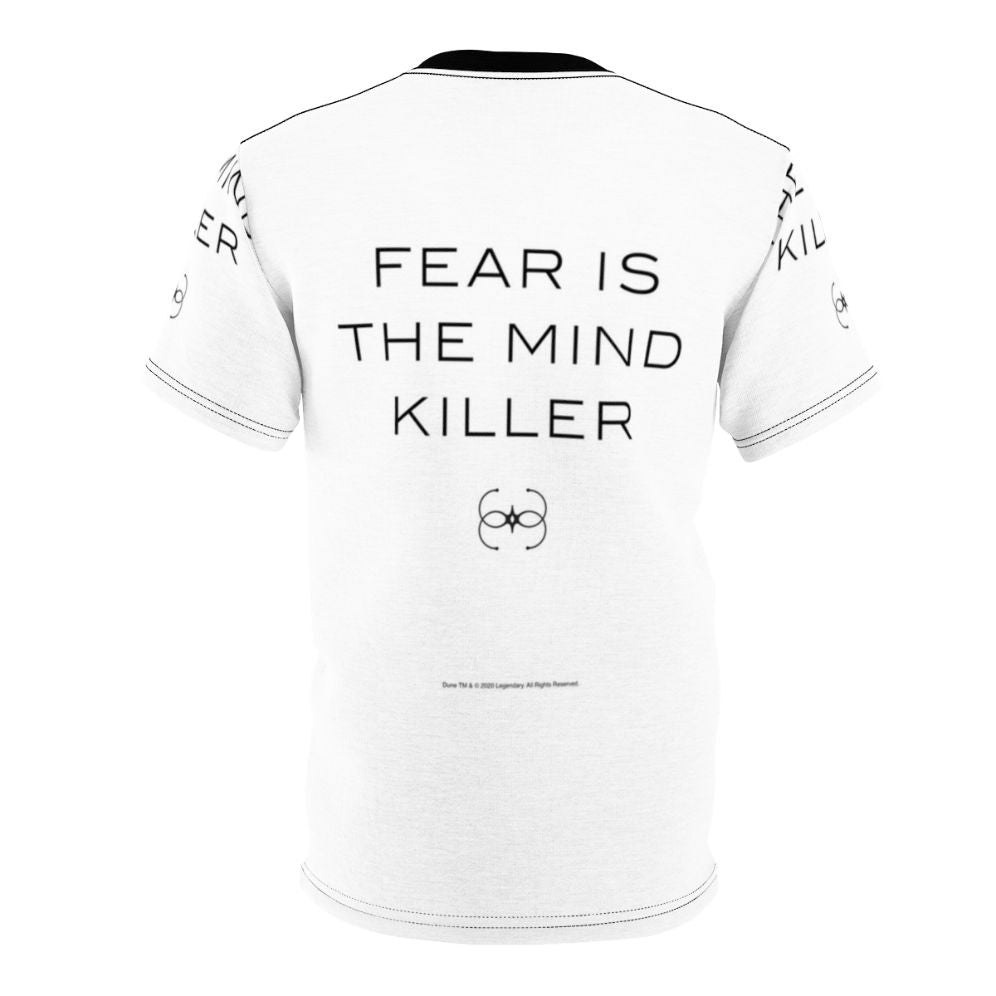 Dune-inspired "Fear Is The Mind Killer" science fiction t-shirt design - Back