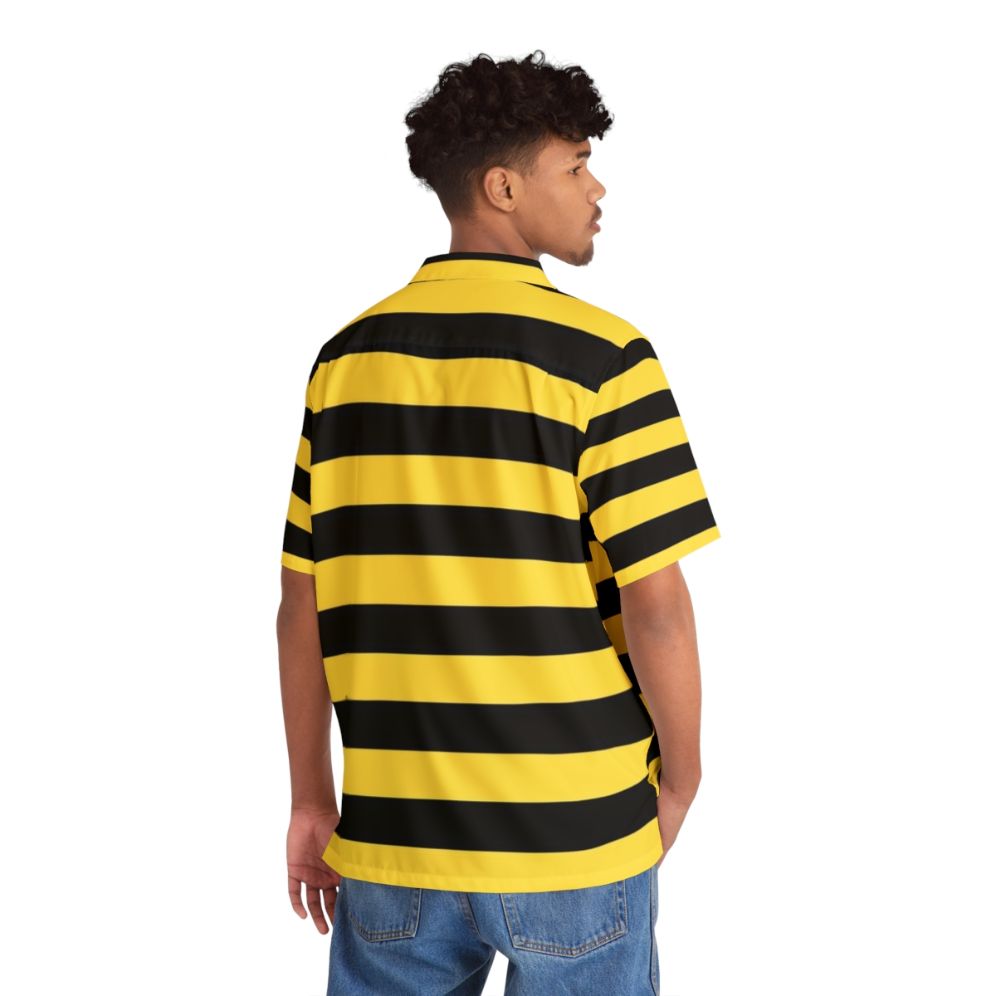 Bumblebee-Inspired Black and Yellow Hawaiian Shirt - People Back