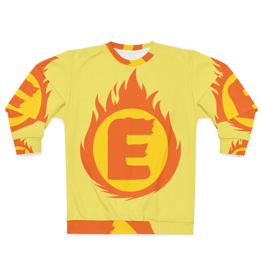 Superhero Letter E Fire Insignia Sweatshirt