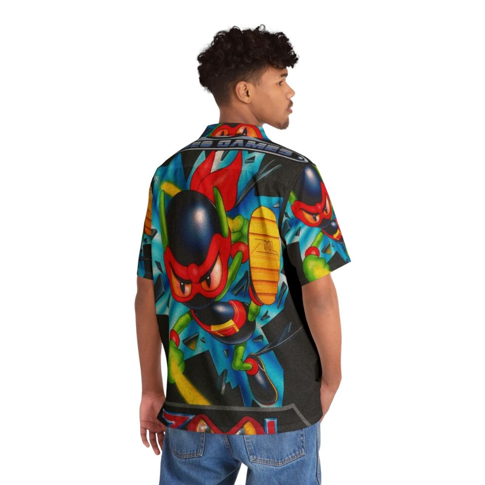 Retro video games Hawaiian shirt featuring the Zool V2 character - People Back