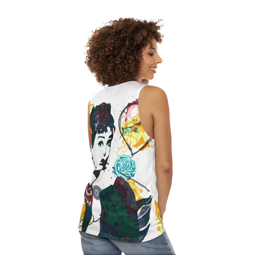 Vintage Audrey Hepburn Inspired Unisex Tank Top - women back