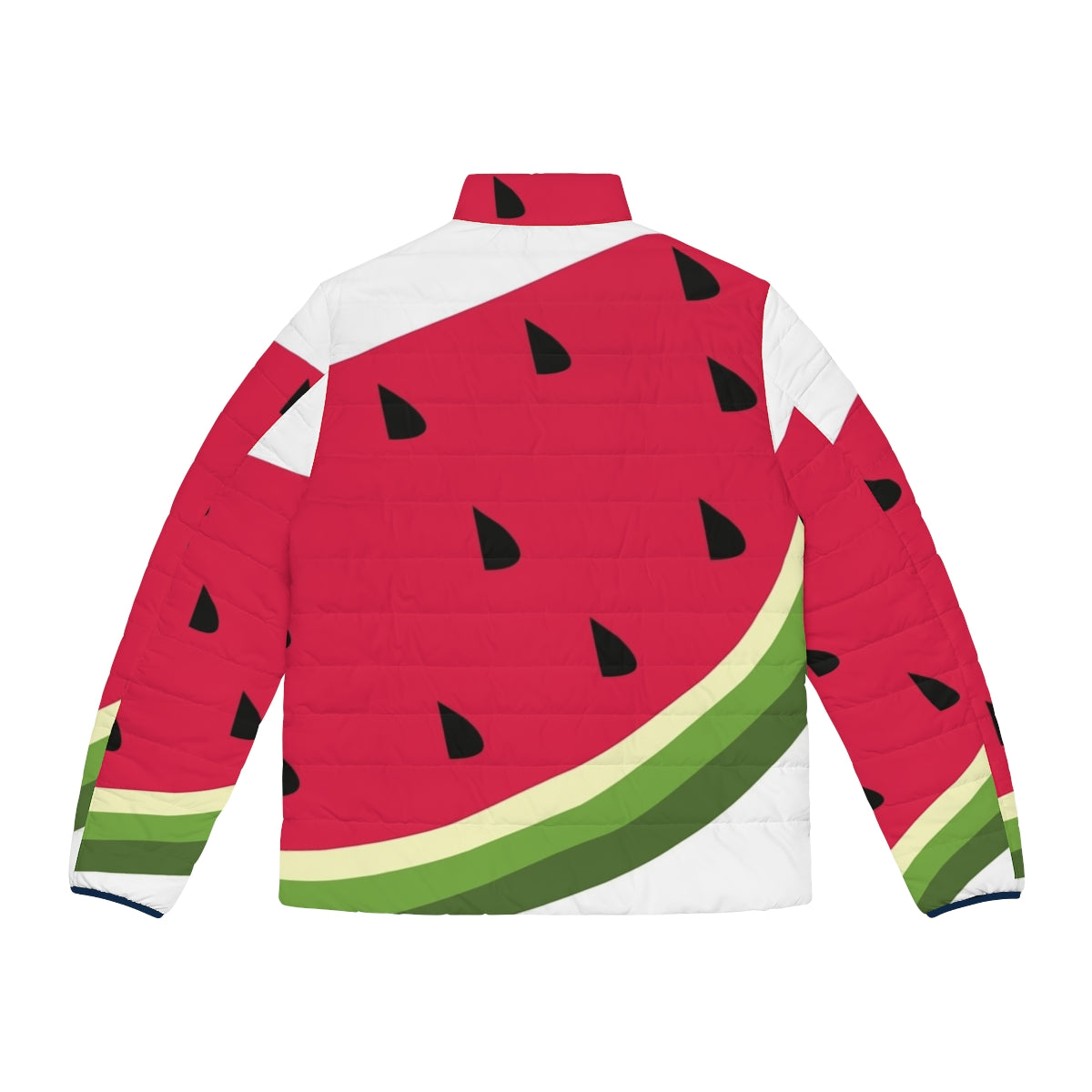 Watermelon Puffer Jacket with Vibrant Digital Print Design - Back