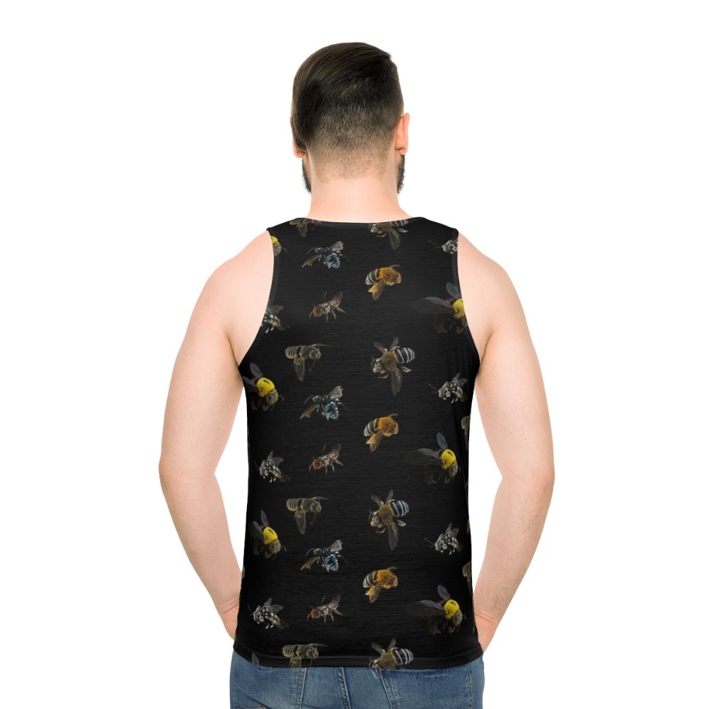 Native Australian bees pattern unisex tank top - men back