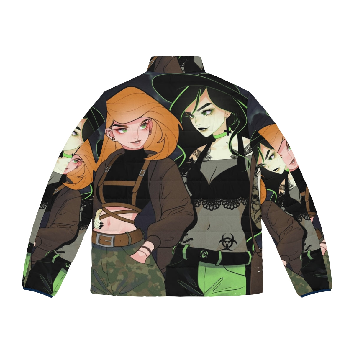 Kim Possible Shego inspired oversized puffer jacket - Back