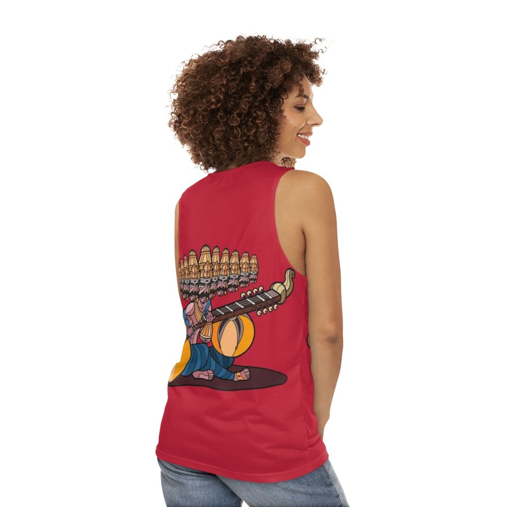 Ravana's Veena Mythological Music Unisex Tank Top - women back