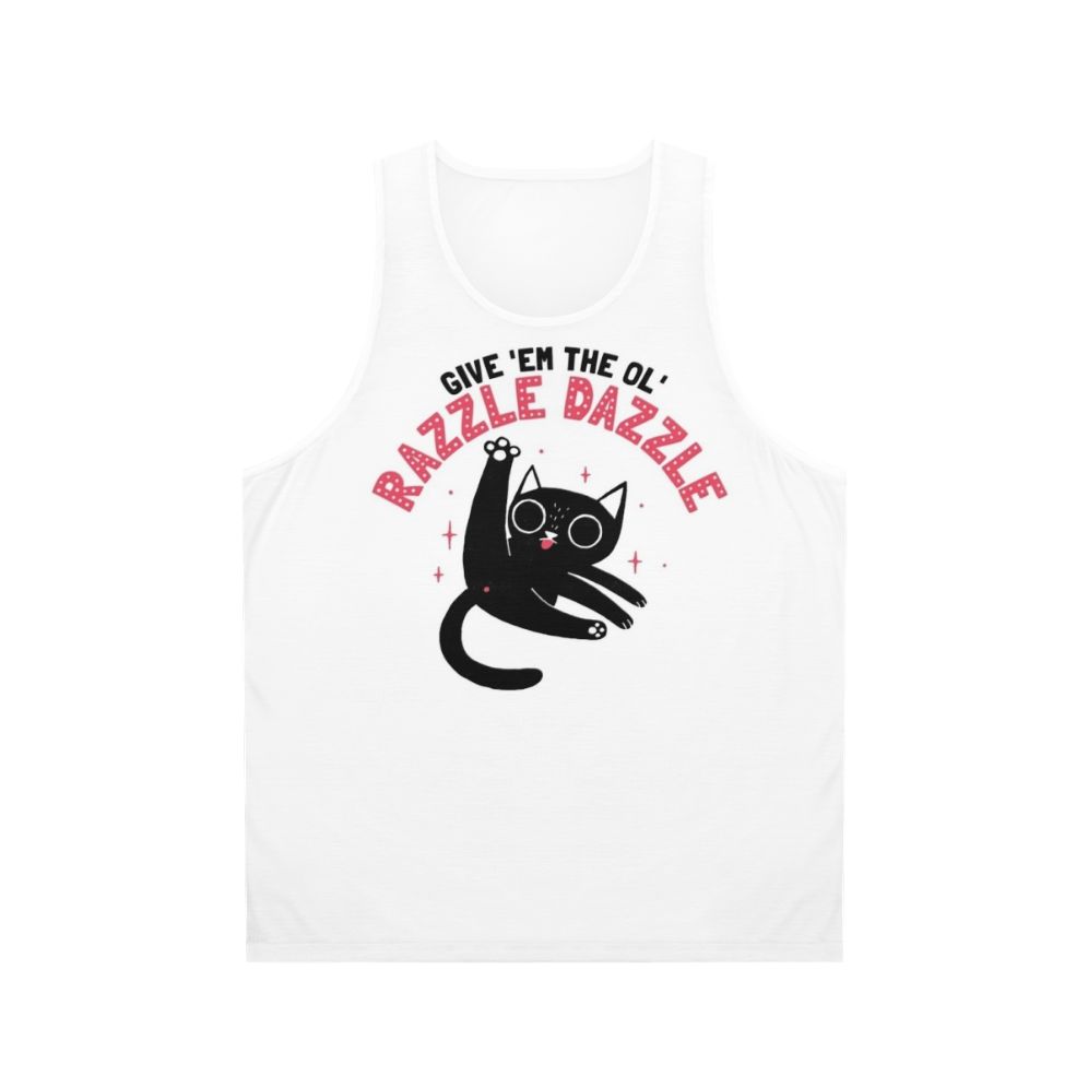 Unisex razzle dazzle cat lover tank top