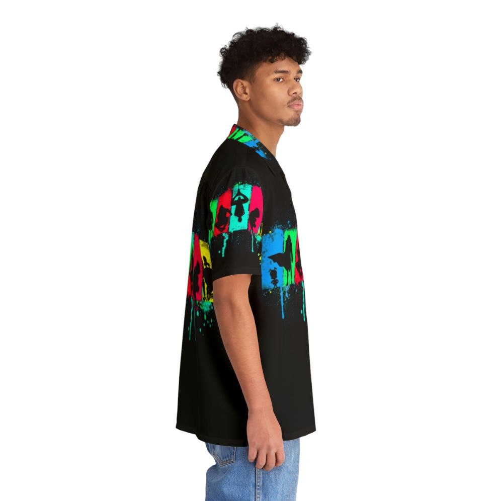 Neon Spider Souls Hawaiian Shirt with Spiderverse Inspired Silhouette Design - People Pight