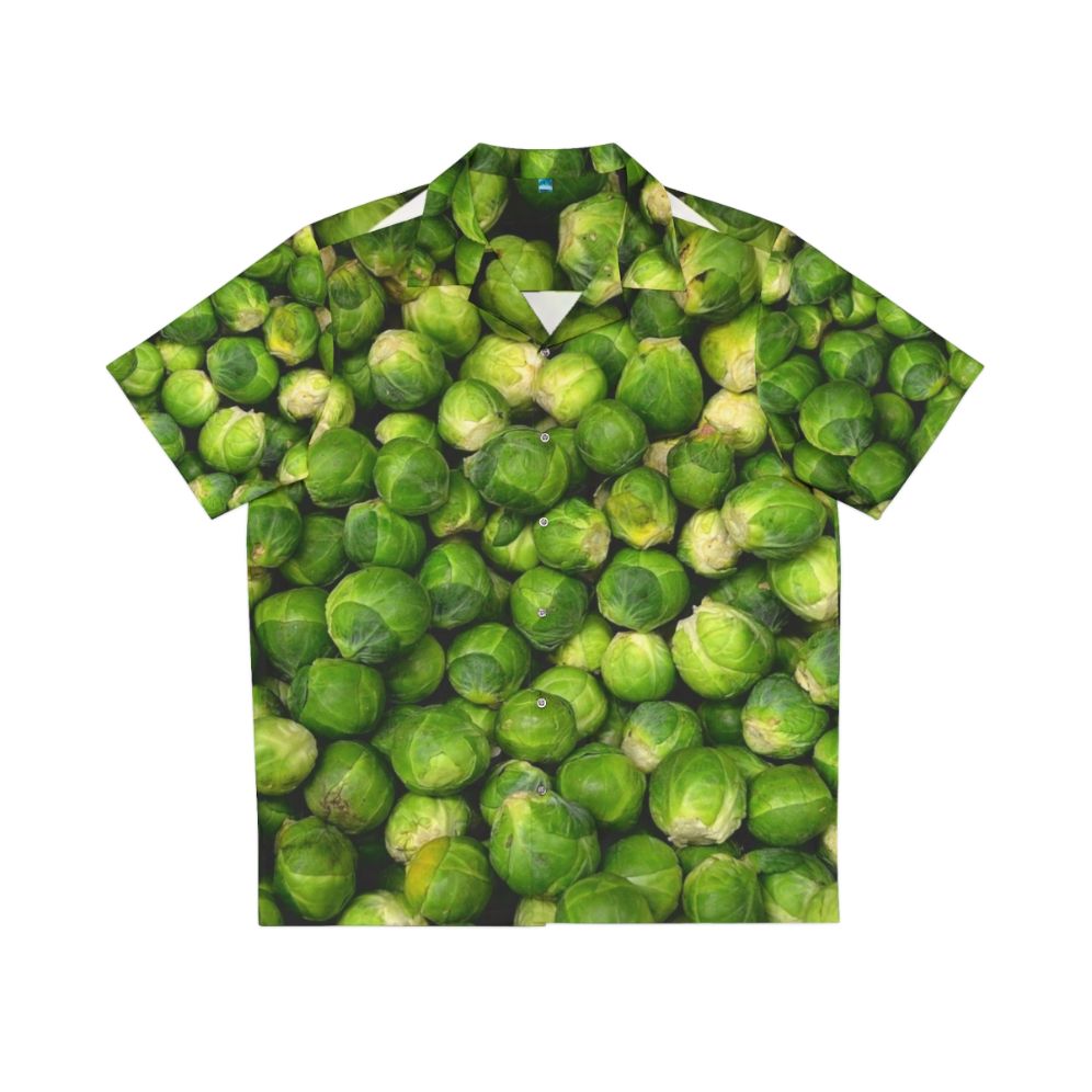 Brussels sprouts patterned Hawaiian style shirt