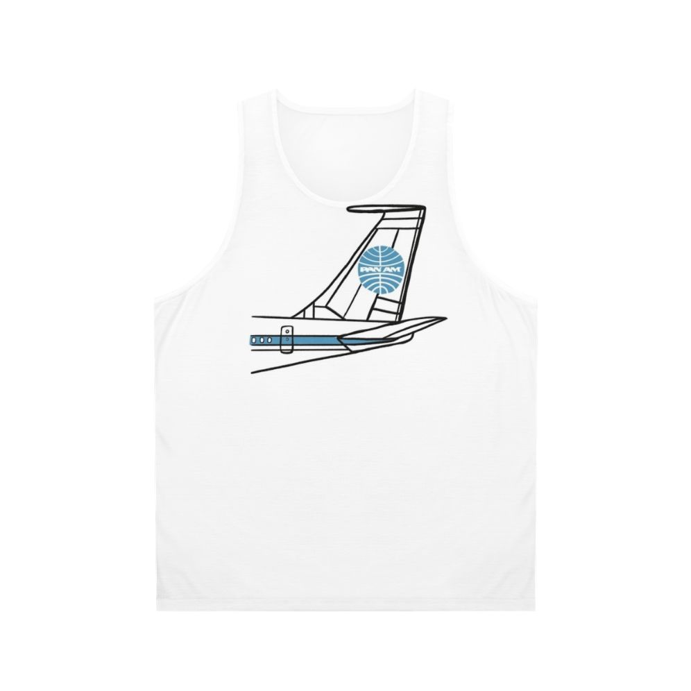 Unisex tank top with Panam Airlines airplane design