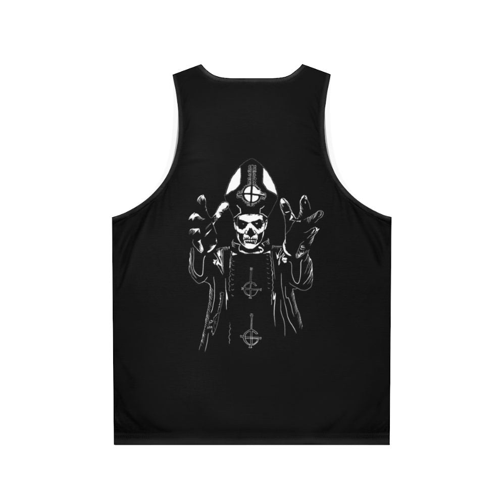 Ghost Band Unisex Tank Top featuring Papa Emeritus and Cardinal Copia - Back