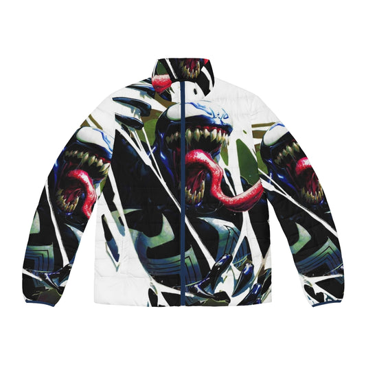 Puffer jacket with Venom and Carnage graphics