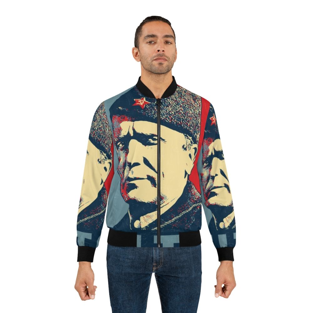 Vintage bomber jacket featuring Josip Broz Tito, the former president of Yugoslavia - Lifestyle