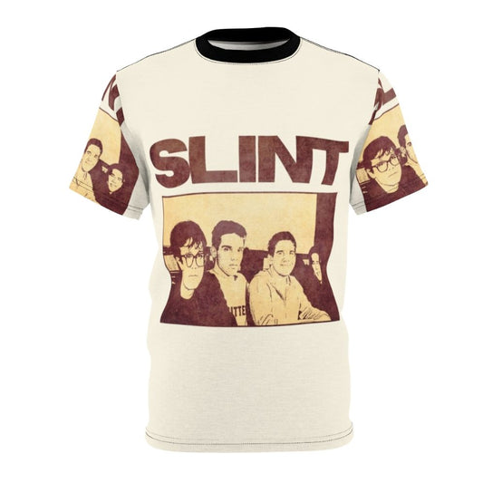 Retro-style t-shirt design featuring the name and logo of the influential post-rock band Slint