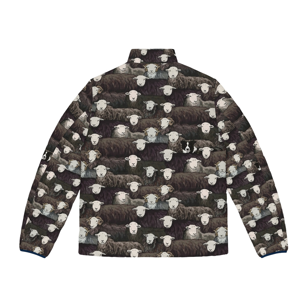 Herdwicks Puffer Jacket with Herdwick Sheep Pattern - Back