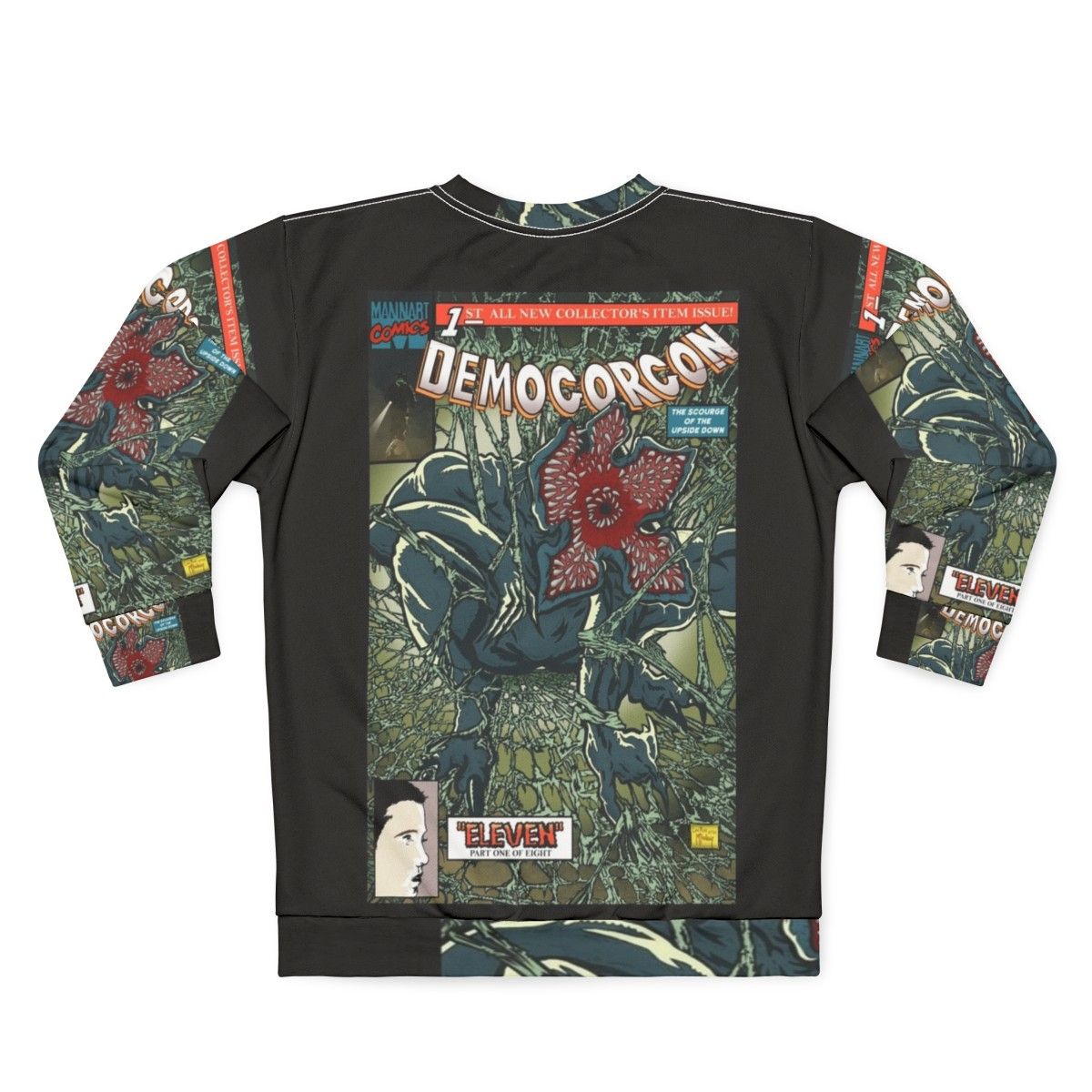 Demogorgon 1 Sweatshirt - Stranger Things inspired graphic tee with horror monster design - Back