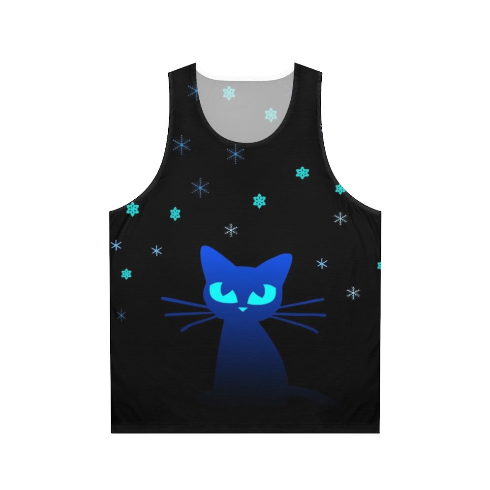 Glow in the dark cat unisex tank top