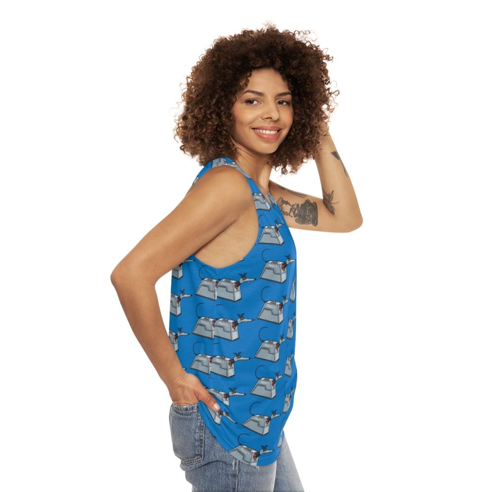 Grey unisex tank top - women side