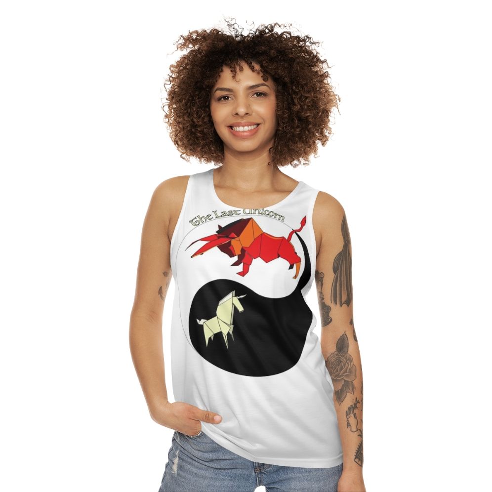 The Last Unicorn Yin Yang Origami Tank Top - women