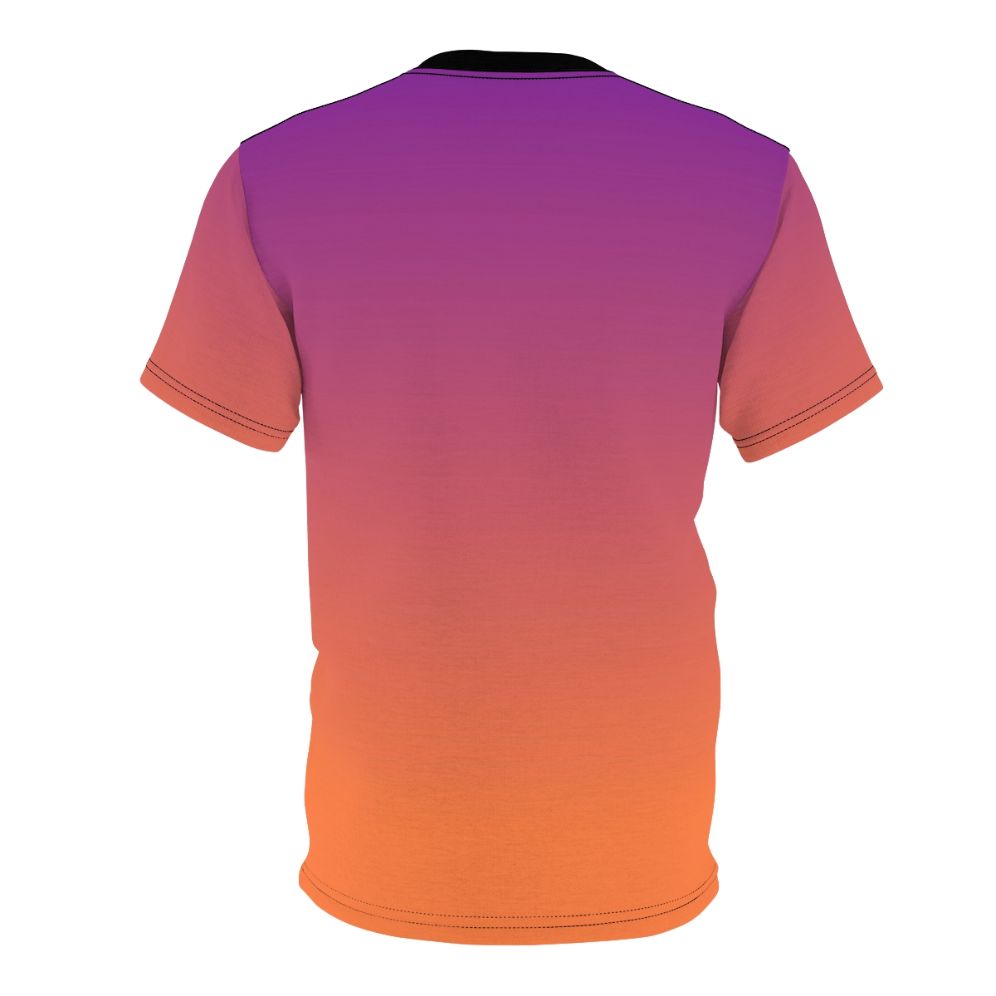 Vibrant orange and purple gradient abstract design t-shirt - Back