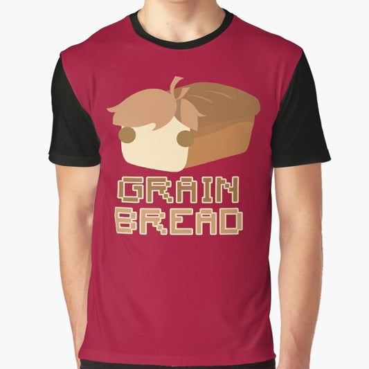 Grain Bread Graphic T-Shirt featuring the iconic Grian character from the Hermitcraft gaming community