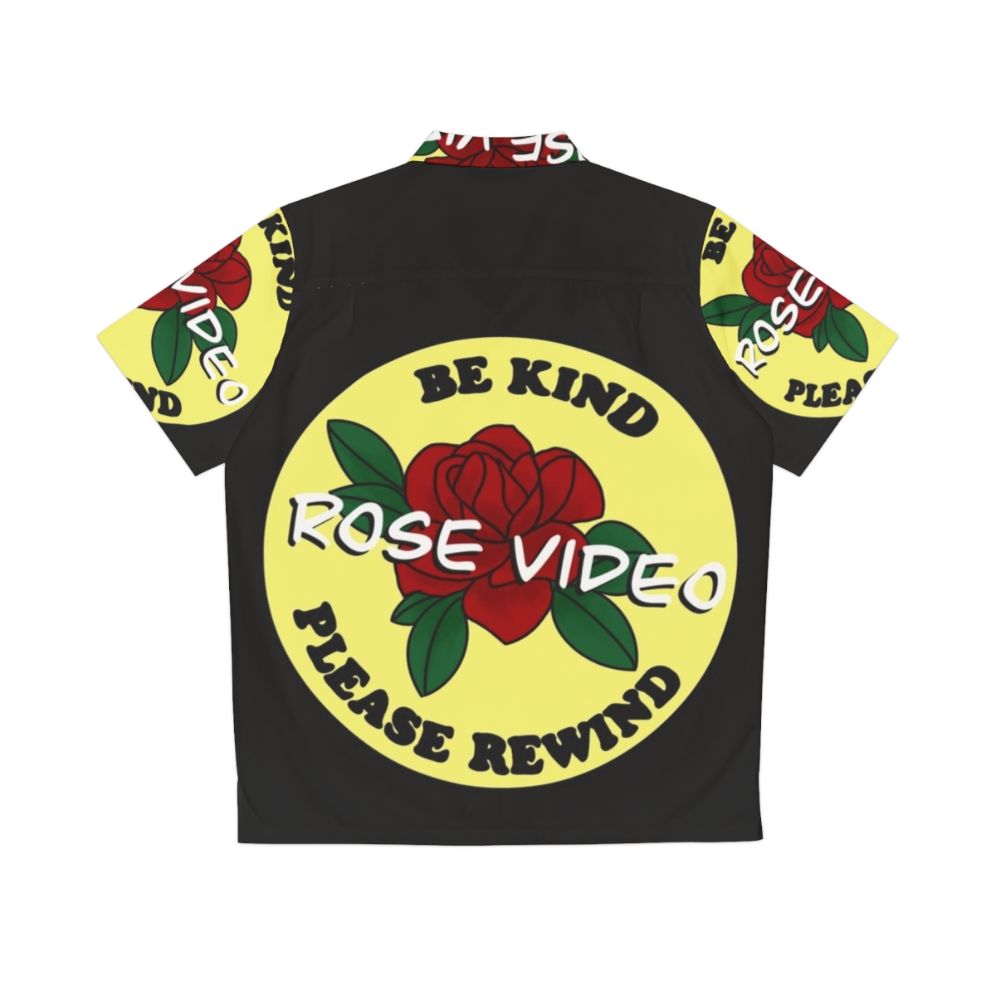 Schitt's Creek inspired rose print Hawaiian shirt - Back