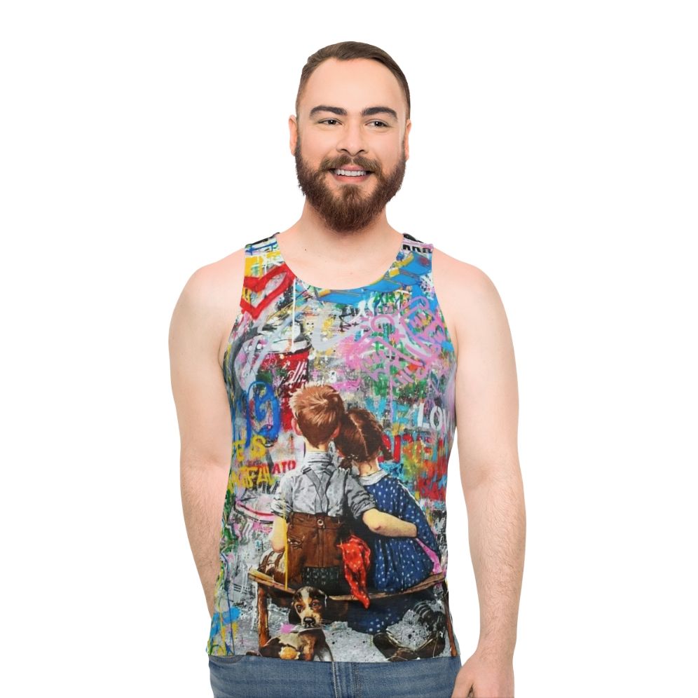 Retro Pop Art Collage Unisex Tank Top - men