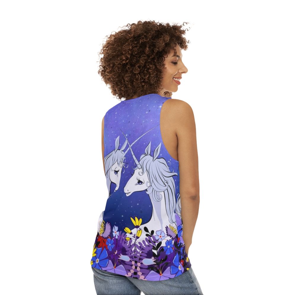 The Last Unicorn Unisex 80s Cartoon Tank Top - women back