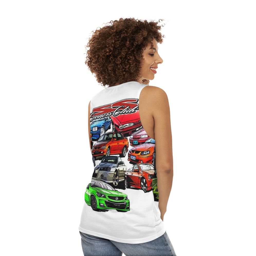 Unisex SS Owner Tank Top for Holden Commodore Enthusiasts - women back