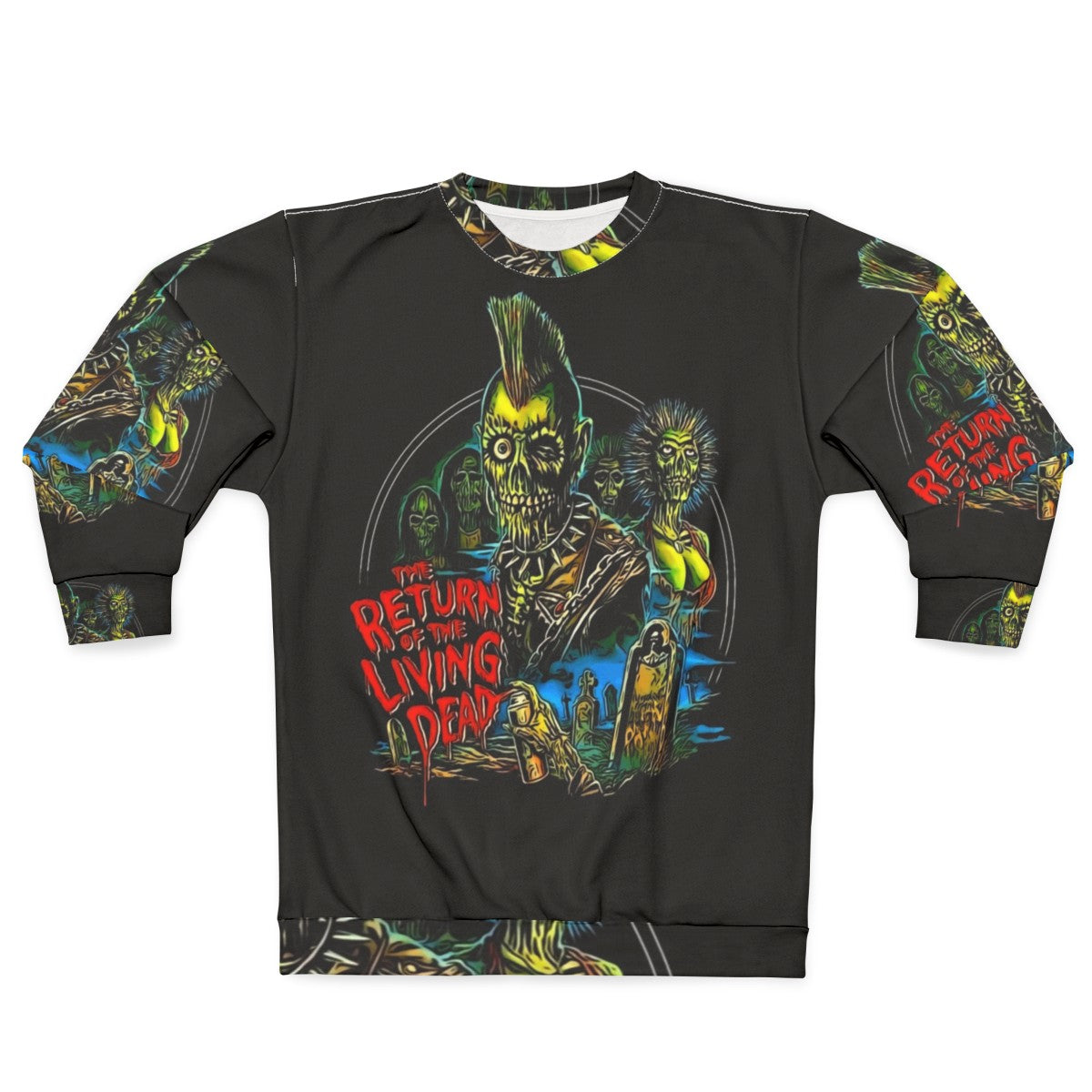 Retro 80s horror-themed 'Return of the Living Dead' Tarman sweatshirt