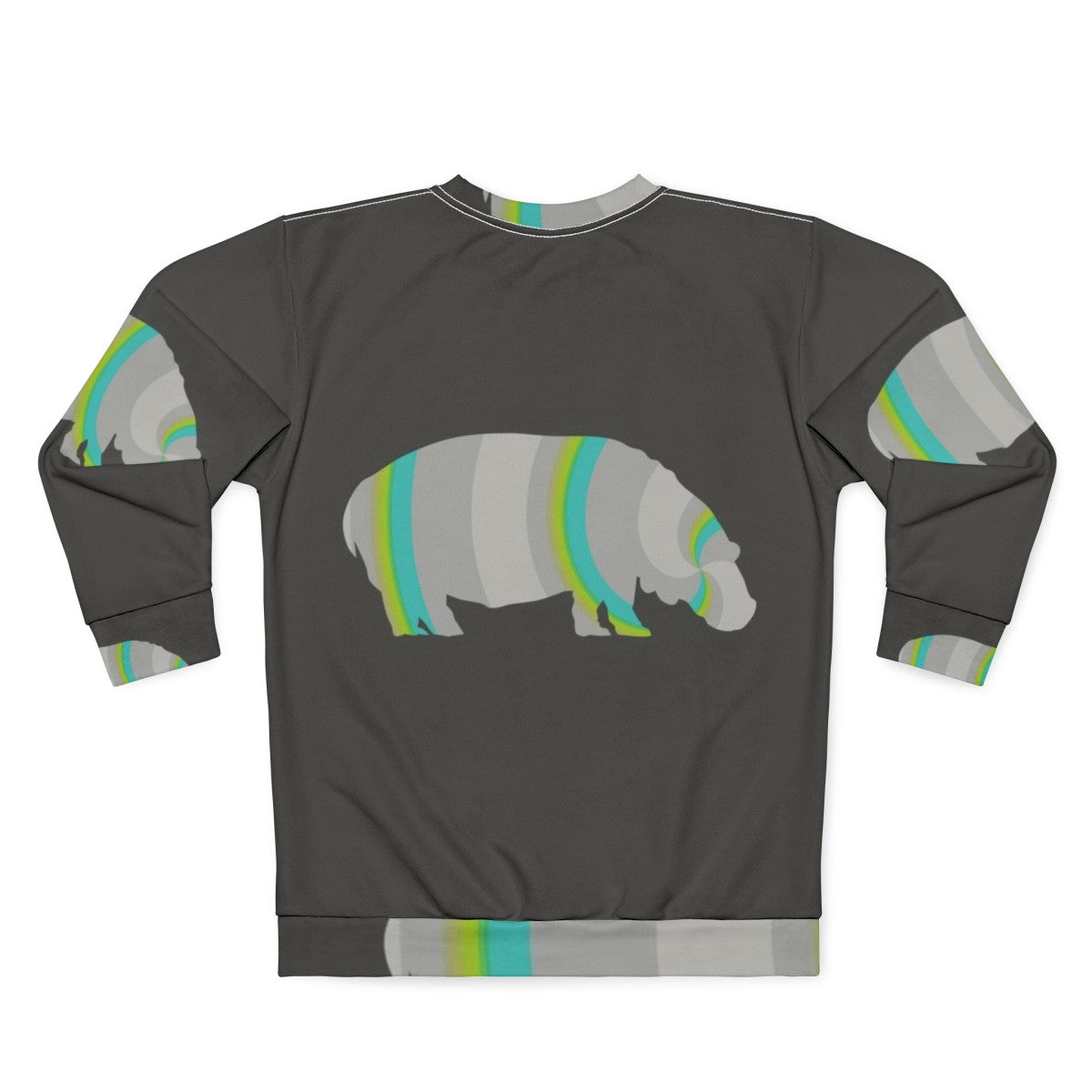 Hippo legendary animal art sweatshirt - Back